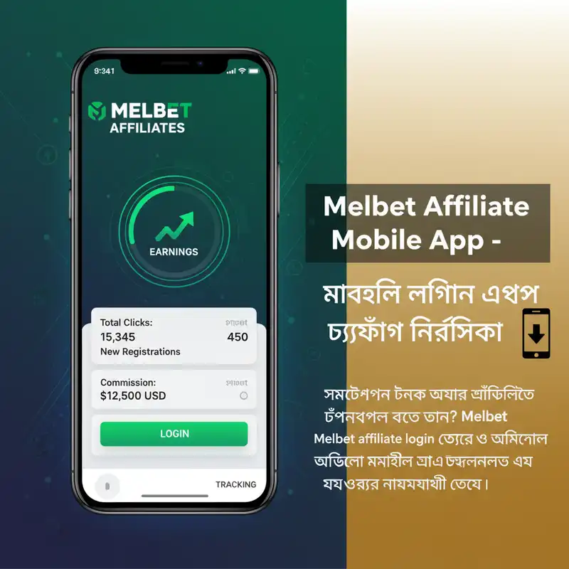 Melbet Affiliate Mobile App Interface - মোবাইলে লগইন এবং ট্র্যাকিং নির্দেশিকা